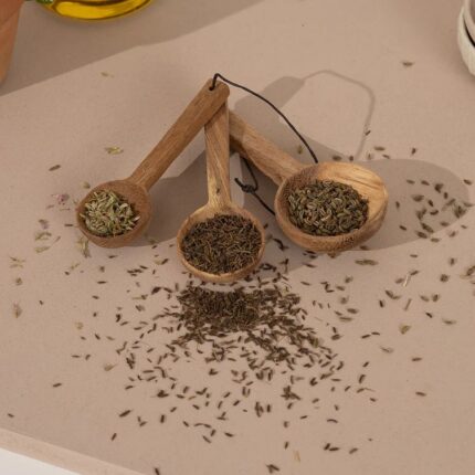 Houten maatlepels van acaciahout. Handgemaakt.